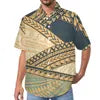 High Quality Samoan Short Sleeve Casual Hawaii Style Men's Shirts Tops Custom Printed Big Size Polynesian Tribal Aloha Shirts