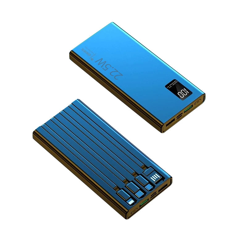 New Custom Logo Type-C Micro USB Bidirectional Fast Charging 22.5W Ultra Slim Portable Charger Power Bank 10000mAh Built-in