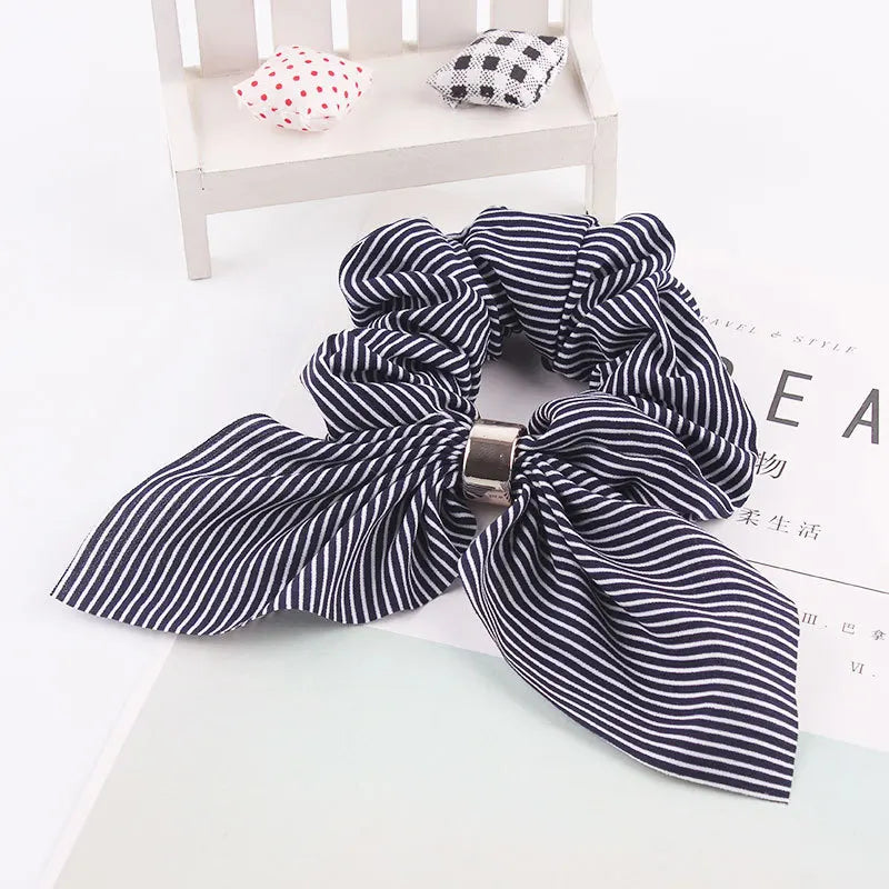 Cute Rabbit Ear Floral Women Hair Accessories Elastic Hair Band Hair Rope For Girls Rubber Band Tie Hair Scrunchies