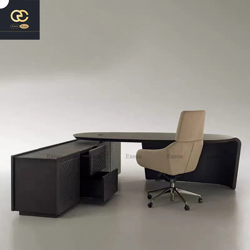 High-end Italian Luxury Design Solid Wood Table High-end Villa Home Learn Luxury Table