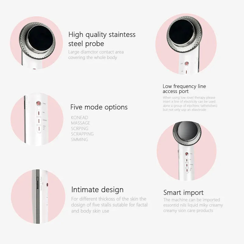 Face Reduction 3 In 1 EMS Infrared Ultrasonic Body Massager Anti Cellulite Fat Burner Weight Loss Infrared Slimming Machine