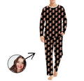Custom Long Pants Pajamas Set With Photo Men Personalized Lounge Set Funny Face Printed Sleepwear Soft Gift