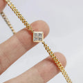 XL1386 Lab Grown Diamond Bracelet Yellow Gold Princess Cut G Color Unisex Minimalist Everyday Wear