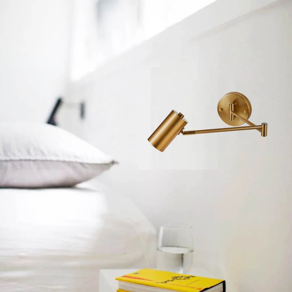 Modern Adjustable Swing Long Arm LED Wall Lamps Touch Sensor Internal Wall Washer Household Bedside Switch Decor Sconce Lights
