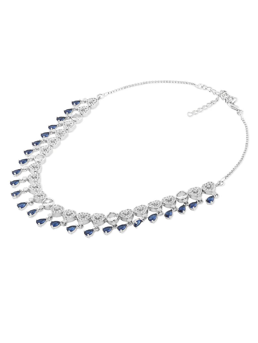Exquisite CZ Wedding Party Necklace and Earring Set Rhodium Plated Bridal Jewelry for Women's Accessories