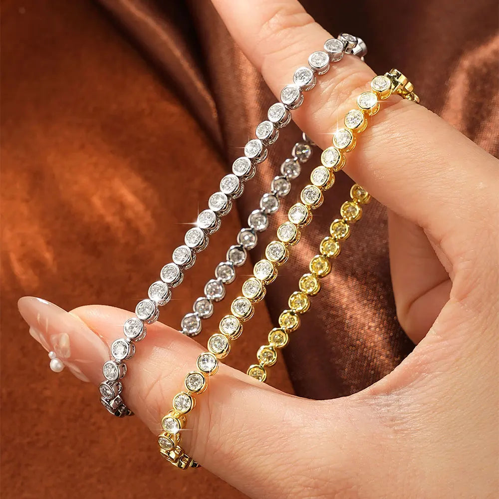 New Luxury Bracelets Bangles 14K Gold Filled Moissanite Fashion Single-Strap for Unisex Moissanite Tennis Bracelet Wedding Gift