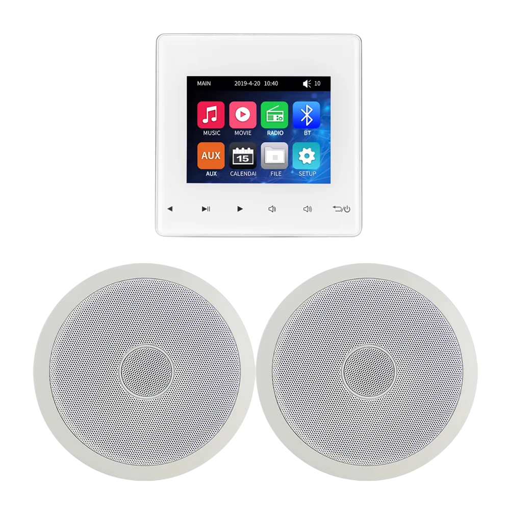Mini Blue Tooth Wall Amplifier Smart Home Audio  4*20W Stereo Sound Music Panel PA System Loudspeaker Ceiling Speaker Kits