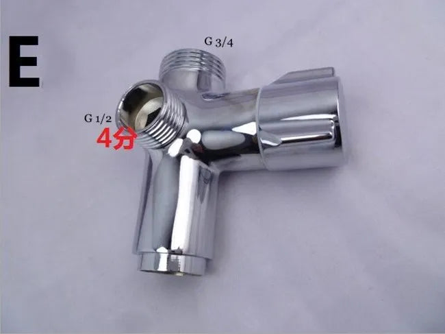 G1/2 Black Water Divider One-in-two-out Three-Way Shower Faucet Valve Adapter Hot Cold Water Switch