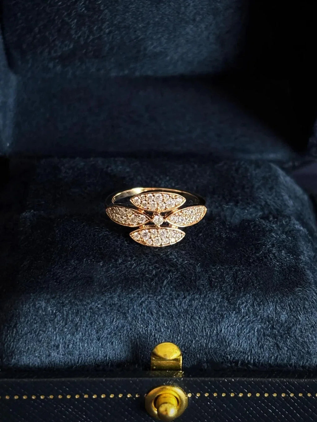 Vintage Inspired Dainty Floral Moissanite Ring Rose Gold Plated 925 Silver Pave Diamond Rings