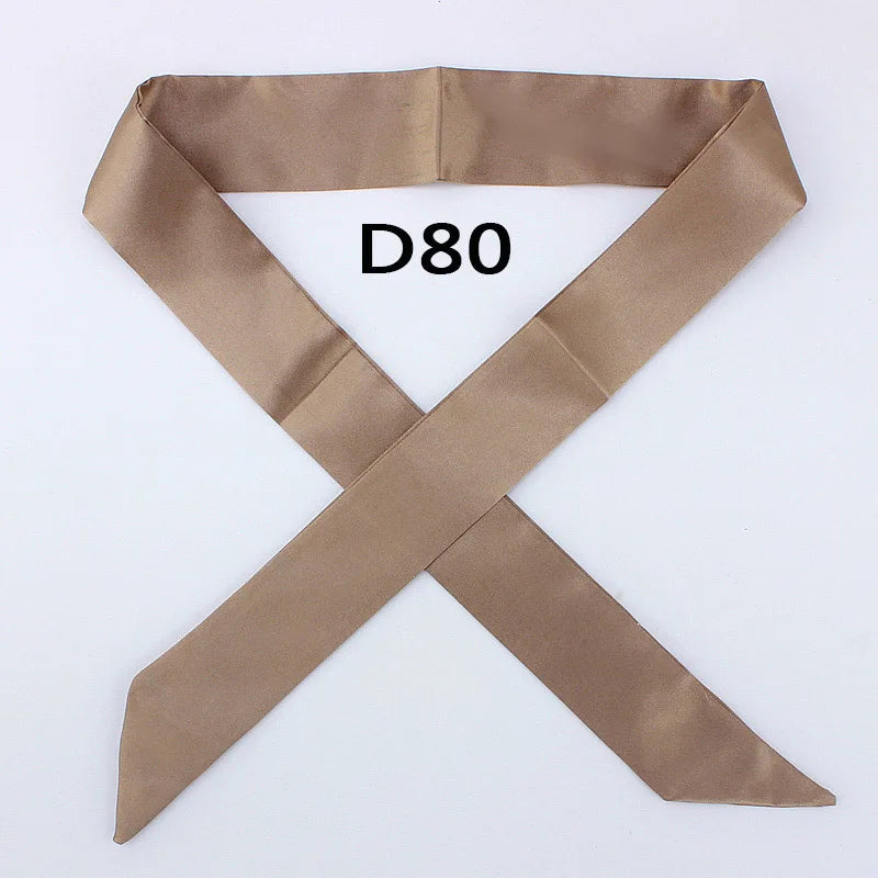Hot Fashion New Twill Emulation Silk Solid Bag Scarf Women Small Scarf Ribbon Handbag Hair Long Shawl Bandana Luxury Head Scarf