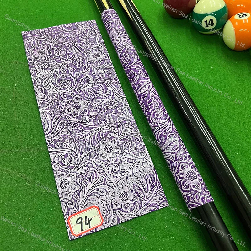 Genuine Cow Skin Pool Billiards Cue Grips Non-Slip Protective Sleeve Wrap with Different Print Pattern Genuine Leather Club Wrap