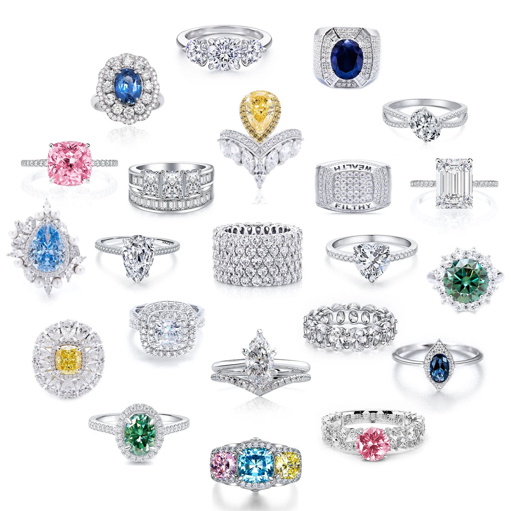 Wholesale Custom Solid Silver & 925 Sterling Women's Engagement Rings with Moissanite for Weddings