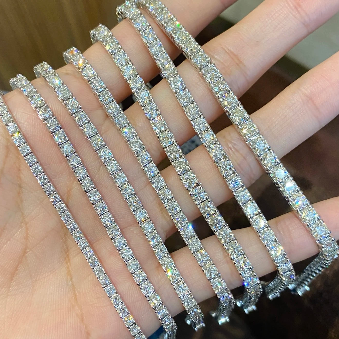 Lowest Price Moissanite Tennis Bracelet 2mm-6.5mm in Stock 925 Silver Men Women Hip Hop Bracelet VVS GRA Tennis Necklace