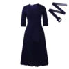 Trendy Autumn Office Lady Dresses Women Casual Elegant Suit Collar Half Sleeve Pleated African Career Dresses for Women