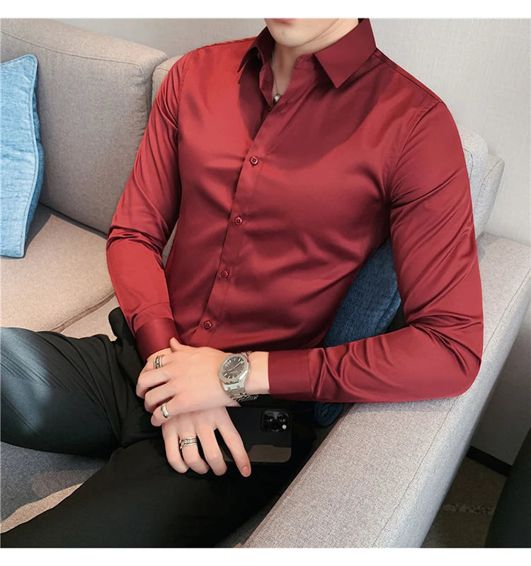 Camisas De Hombre Long Sleeve Shirts For Men Clothing 2026 Business Formal Wear Camisa Social Masculina Slim Fit Chemise Homme