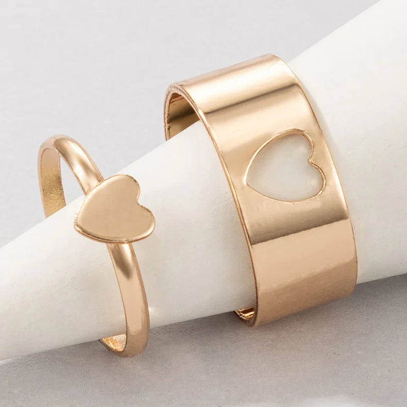 Trendy Gold Butterfly Rings for Women Men Lover Couple Rings Set Friendship Engagement Wedding Open Rings N2203181
