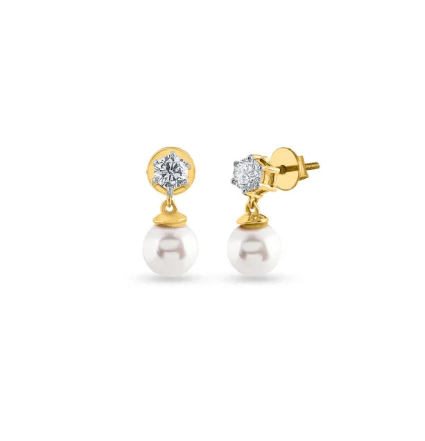 Luxury Gold Diamond Drop Earrings With Intricate Detailing For High End Fashion And Occasions From India