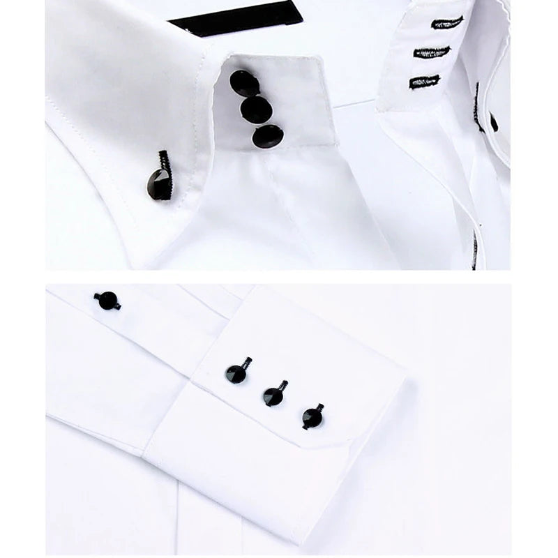 Men's Casual Shirt Long Sleeve Korean Trends Fashion Button-down Collared Blouse Business Dress Shirts Slim Fit Designer Shirts