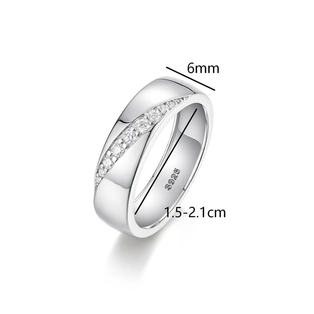 9 Minimalist 925 Silver Non Tarnish Waterproof Jewelry Fine Micro Insert Moissanite Men's Rings with GRA Certification