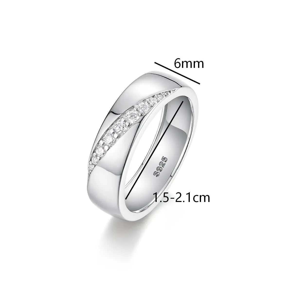 9 Minimalist 925 Silver Non Tarnish Waterproof Jewelry Fine Micro Insert Moissanite Men's Rings with GRA Certification