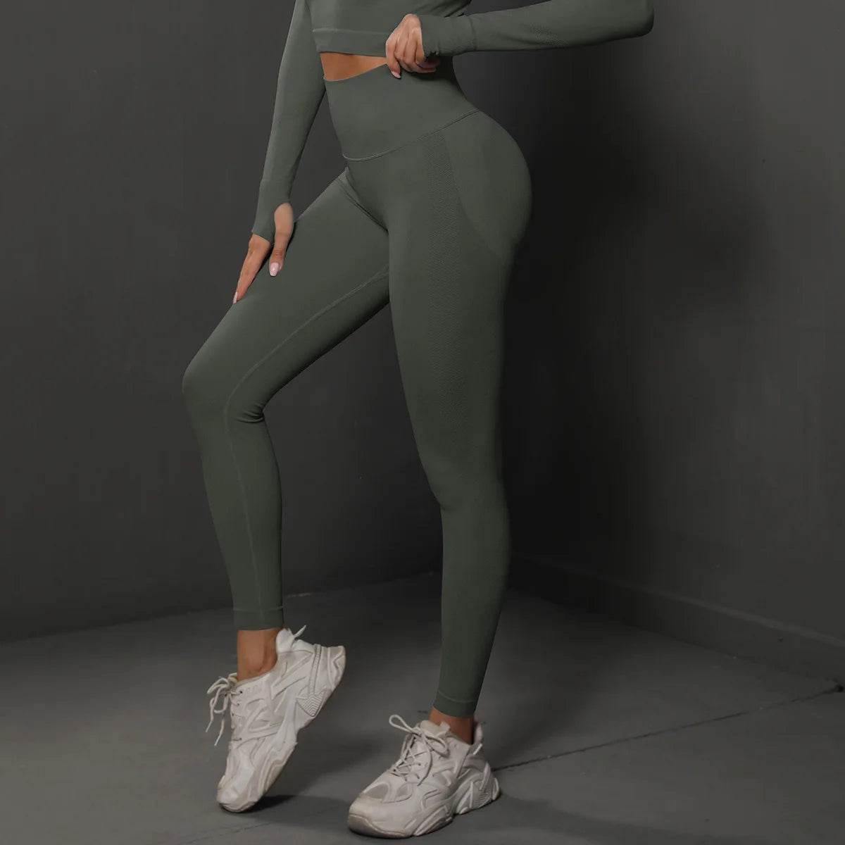 Quick Dry High Waist Gym Fitness Yoga Pants Seamless Leggings Solid Ladies' Sports Yoga Scrunch Legging Made Spandex/Nylon