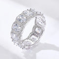 Women's Gorgeous Sparkling Full Cubic Zircon Eternity Band Rings S925 Sterling Silver Full Fine Aperture Combination Set Ring