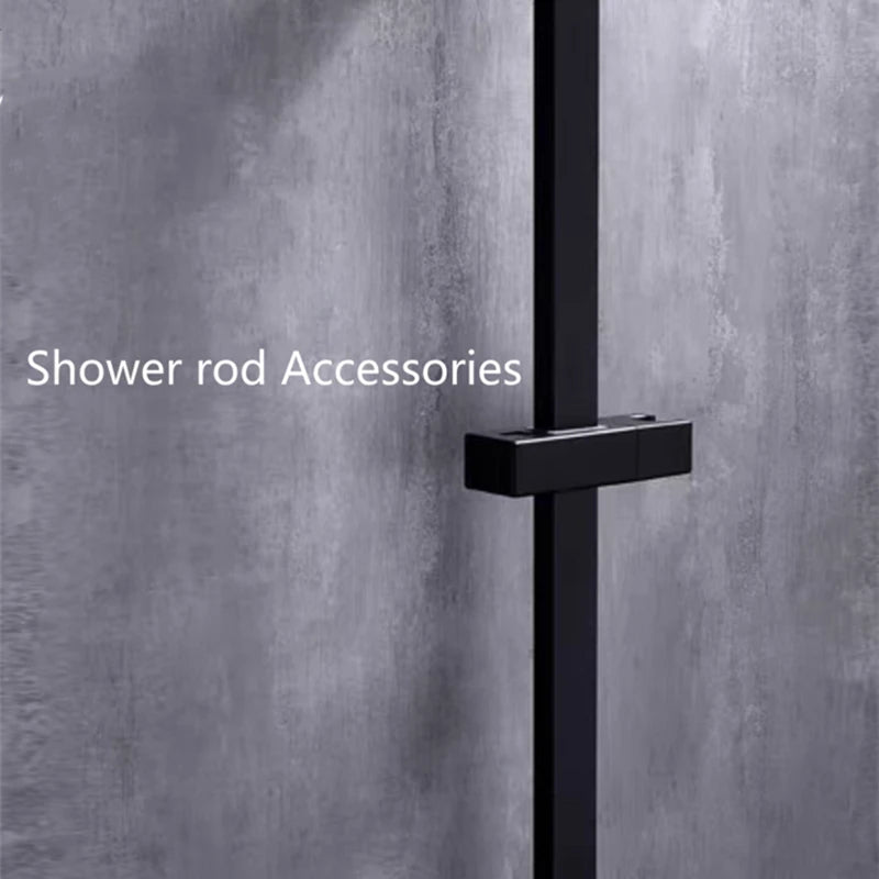 LIUYUE Shower Head Holders Black ABS Square Bathroom Shower Bracket Rack Slide Bar Free Adjustmen Shower Holder Accessories