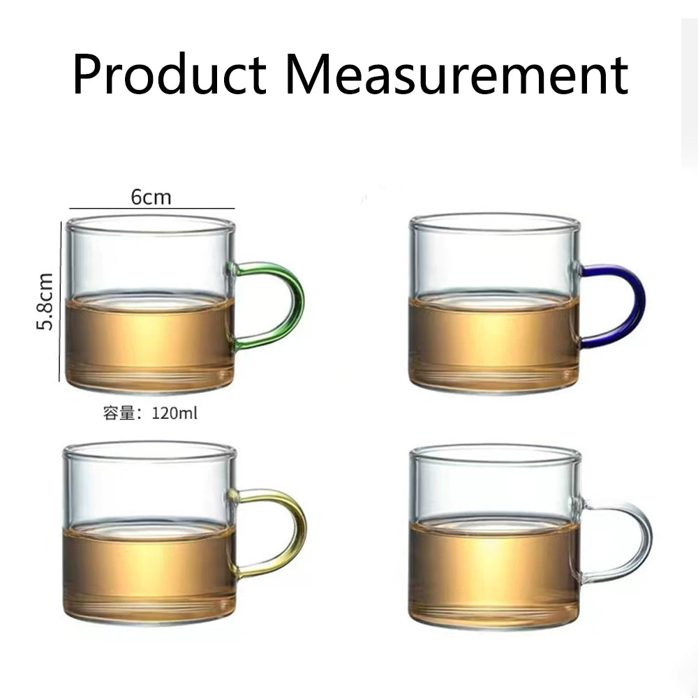 Factory Direct Housewares Round Shaped Small Capacity High Borosilicate Glass Cup With Transparent Handle