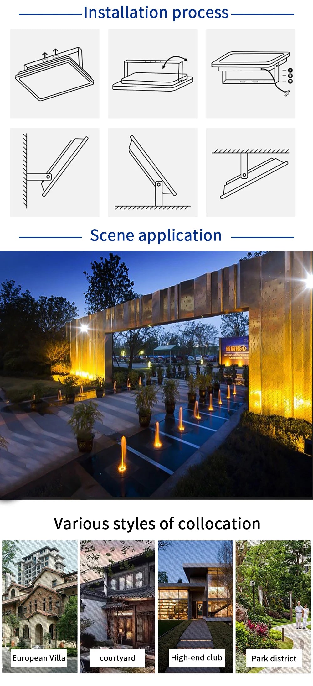 LED Flood Light 10W 20W 30W 50W 100W Floodlight IP68 Waterproof 220V-240V Spotlight Refletor Outdoor Graden Lighting Newest