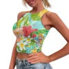 Hot Sale Hawaii Flower and Leaf Printed Summer Breathable Lady Sexy Tops Fashion Polynesian Pattern Vest Women's Skinny Tank Top