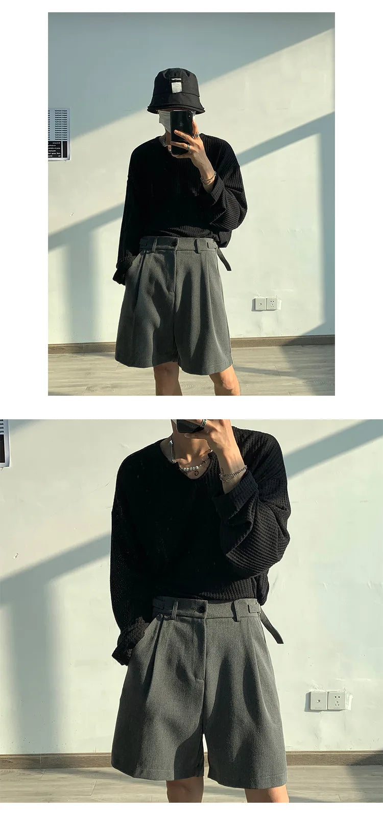 Fashion Casual Shorts Men Summer Korean Chic Wide Leg Trousers Male Knee-length Sashes Draped Loose Retro Popular High Street