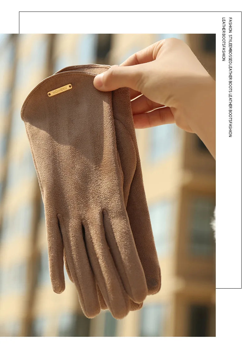 New Grace Fashion Lady Gloves Women Winter Vintage Touch Screen Driving Keep Warm Windproof Glove Mittens Dropshiping G072