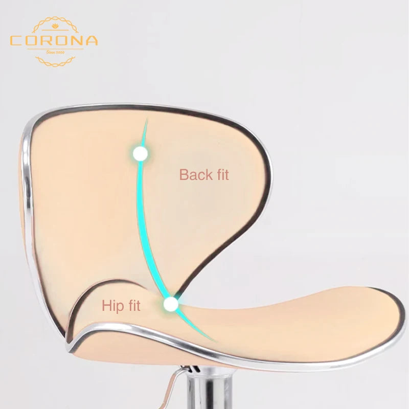 Modern Pink White Gold Beauty Salon Salon Stool Rotating Pedicure Stool