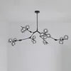 Light Luxury Nordic Minimalist Modern Adjustable Height LED Glass Chandelier for Living Room