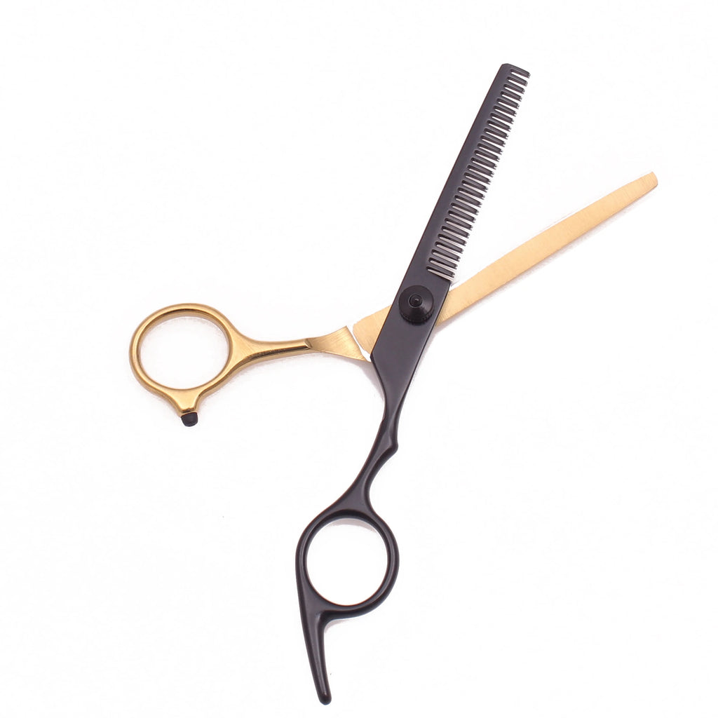 Hair Scissors Set Japan Stainless 6" Sharp Thinning Shears for Barber Shop Haircut Salon C1001 Gold Black Hairdressing Scissors