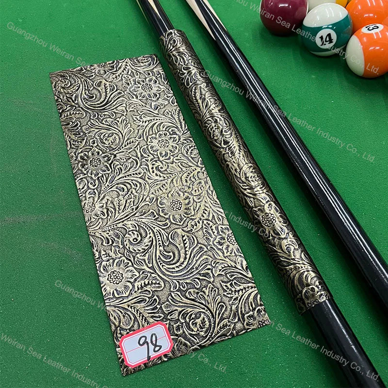 Genuine Cow Skin Pool Billiards Cue Grips Non-Slip Protective Sleeve Wrap with Different Print Pattern Genuine Leather Club Wrap
