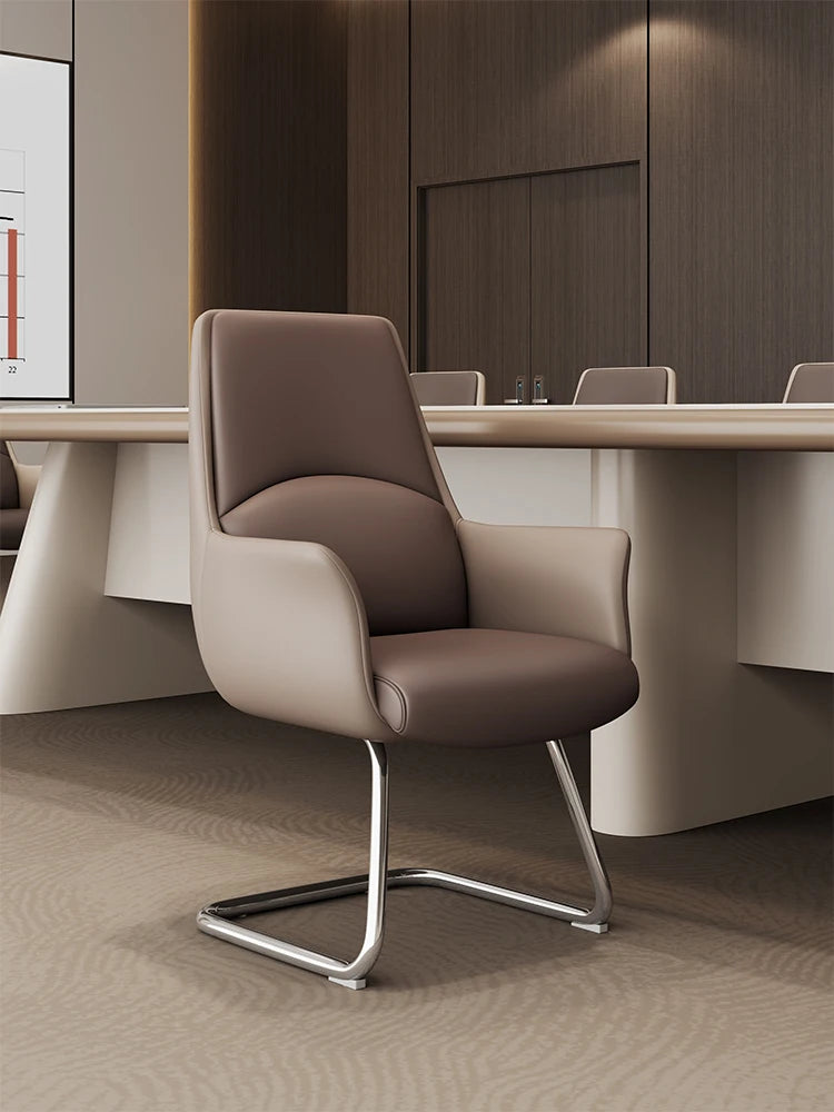 Modern White Wood Conference Table with Adjustable Height-Large Office Furniture for Commercial Use