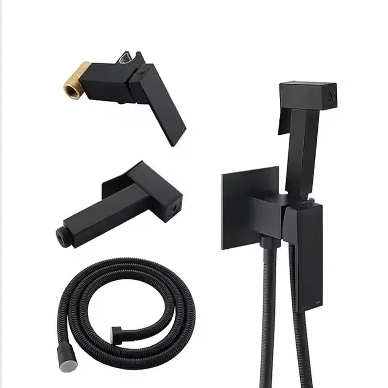 Toilet Bidet Attachment Wall Mounted Shower Tap Brass Cold Hot Water Mixer Crane Eco-Friendly Modern Easy Apartment Hotel