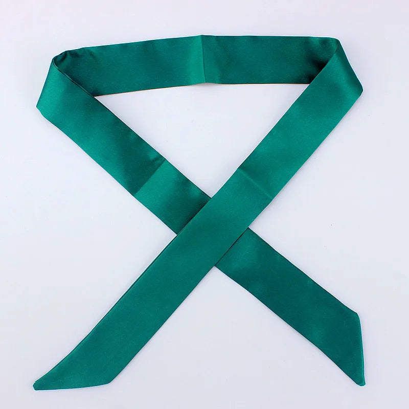 Hot Fashion New Twill Emulation Silk Solid Bag Scarf Women Small Scarf Ribbon Handbag Hair Long Shawl Bandana Luxury Head Scarf