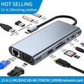 Multifunction Usb 3.0 Hubs Docking Station Abs Adapter Metal HDTV Pd SD TF Usb 2.0 Usb-c Hub Splitter for Computer Laptop PC