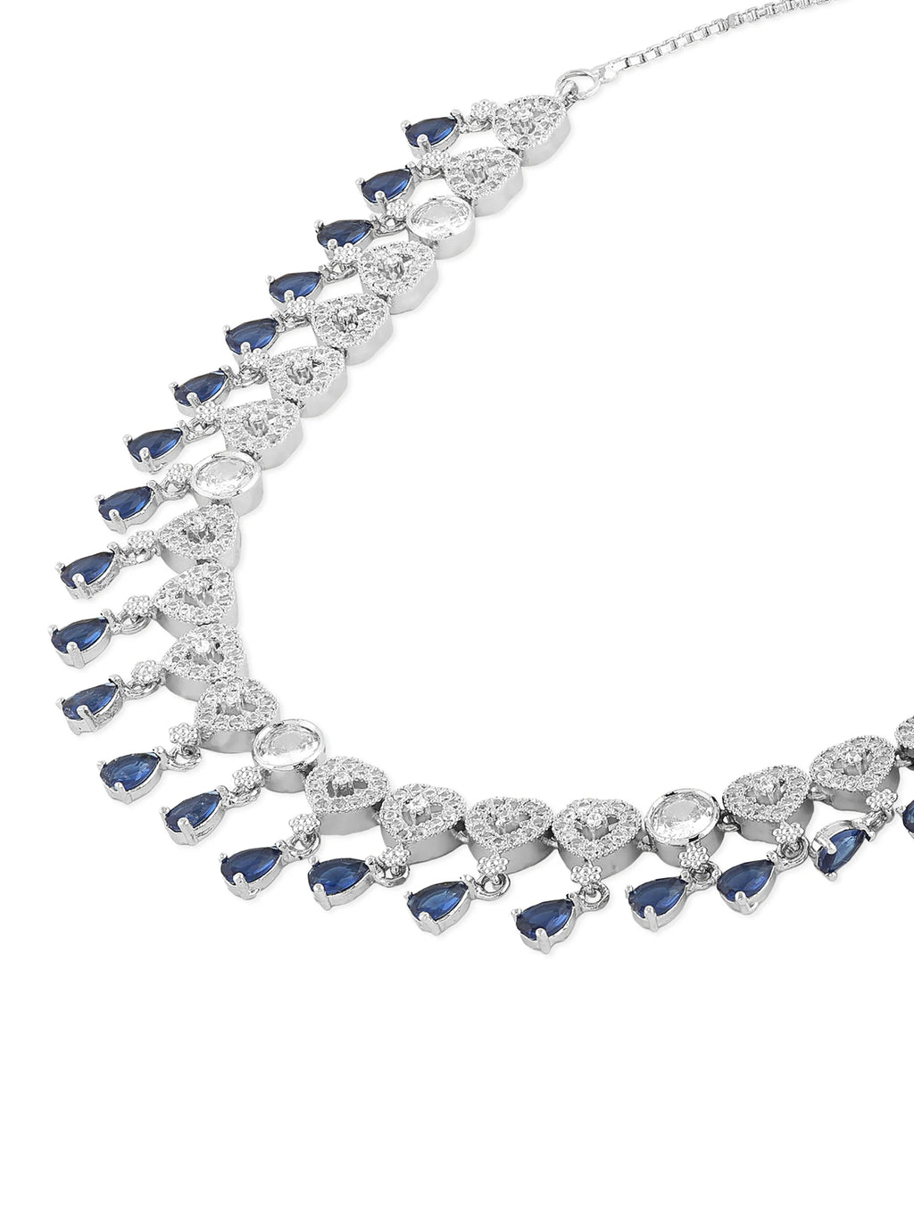 Exquisite CZ Wedding Party Necklace and Earring Set Rhodium Plated Bridal Jewelry for Women's Accessories