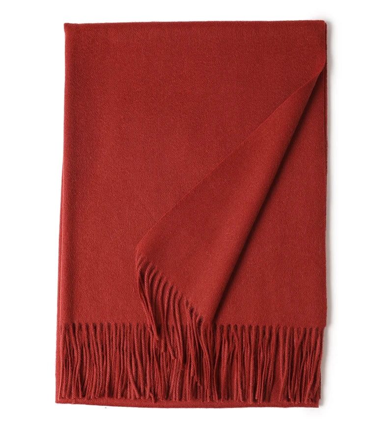 Designer Luxury Fashion Winter Ladies Wool Scarf Stoles Custom Embroidery logo Women Plain Color Wool Scarves Shawl for Women