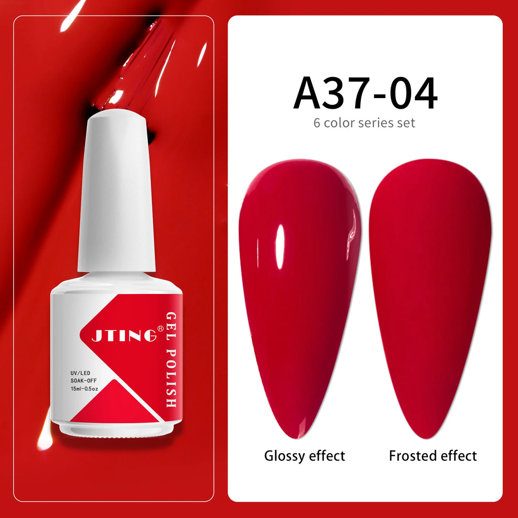 JTING Normal Bulk Gel Nail Polish 6Colors OEM/ODM Factory Manufacturer Custom Gel Nail Polish Bottle 15ml Uv Nail Gel