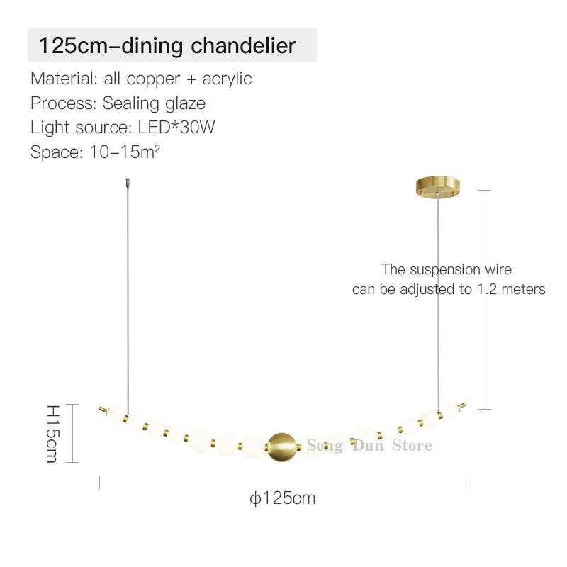 All Copper Post-Modern Household Living Room Chandelier Modern Minimalist Light Luxury Creative Personality Net Red Children’s