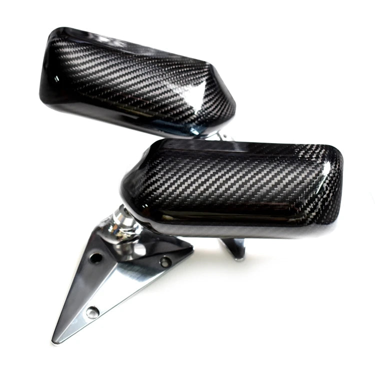 Universal F1 Style Side Mirrors Real Carbon Fiber Rearview Mirrors Blue Tint Mirror for All Cars