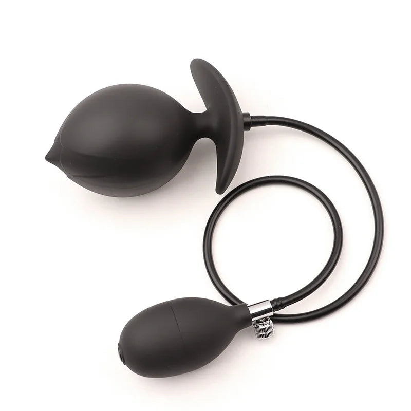 OEM Magnetic Suction Inflatable Anal Plug with Built-in Ball Bearings, for Anal Development and Expansion, and Prostate Massage