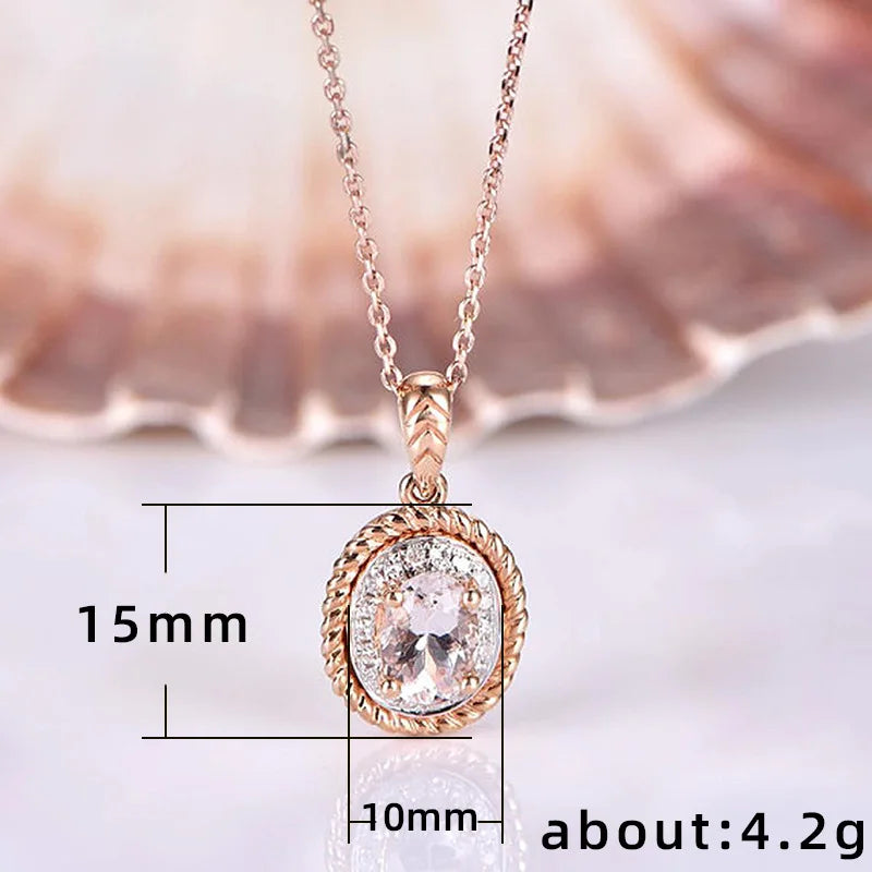 Elegant Flower Teardrop Pendant Necklace for Women Copper Link Chain Fashion Jewelry Gift for Birthday Party