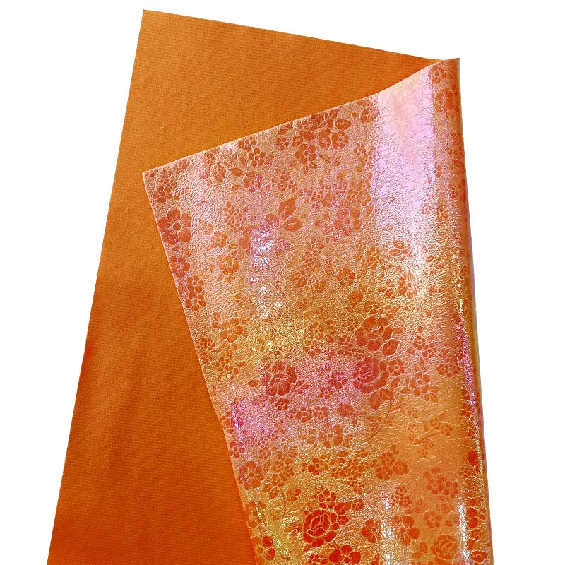 0.6mm Magic PU Leather Flower Printing Faux Leather Waterproof Smooth Material for Bag Sofa Decorations