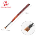 French Nail Brush Set Professional High Quality Beauty Tool with Custom Logo Wood Handle and Nylon Bristles Packaged in Opp Bag