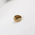 Joolim Jewelry Bumpy Stainless Steel Rings for Women Tarnish Free Gold Jewelry Wholesale Gold Chunky Rings